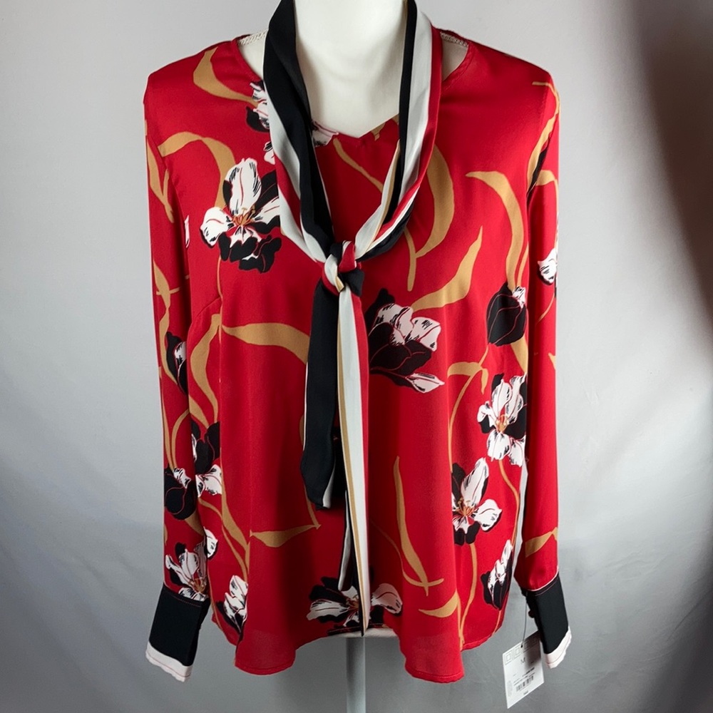 Liz Claiborne Career Blouse W/detachable Scarf SzM